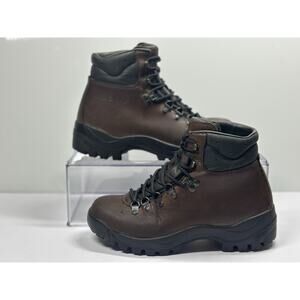 Vintage Lowa Hiking Boots Women's 5L | Brown Leather Vibram Sole | Made in Italy